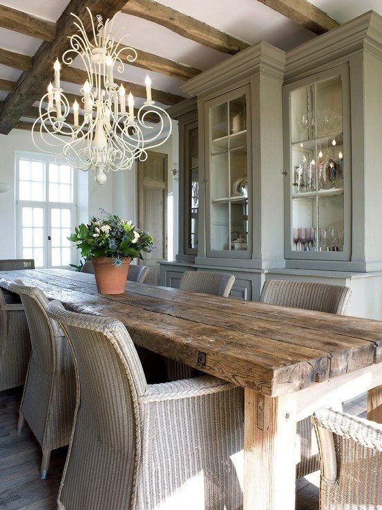 47 Calm And Airy Rustic Dining Room Designs - DigsDigs