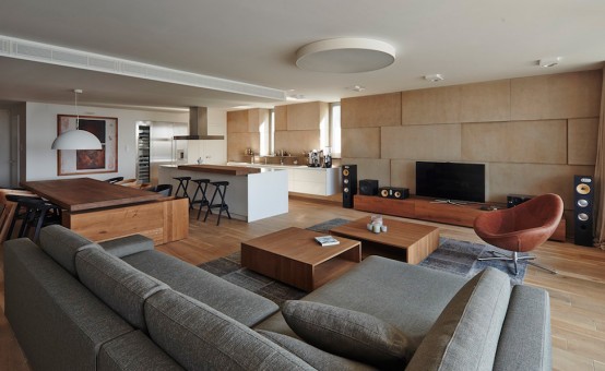 Calm Cafe Au Lait Apartment Interior To Relieve Stress
