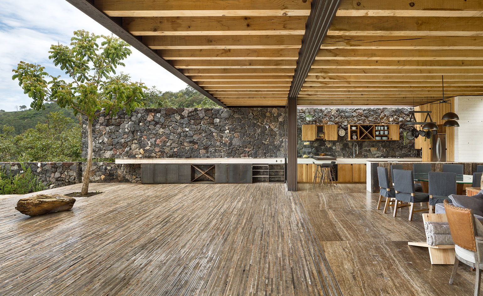 Cascading Mexican House Embedded In A Hilltop Setting