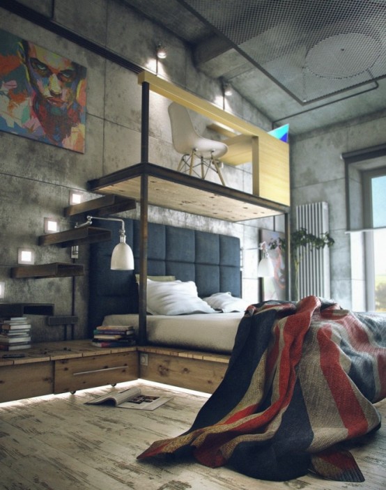 Casual Industrial Loft With Rough Romance