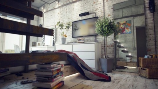 Casual Industrial Loft With Rough Romance