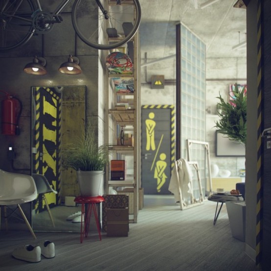 Casual Industrial Loft With Rough Romance