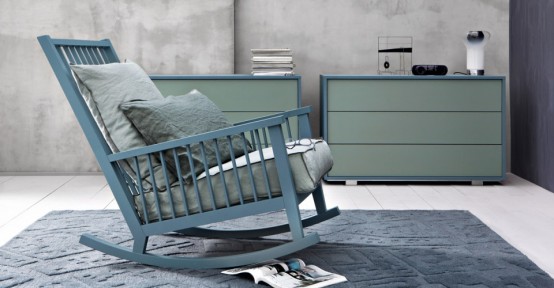 Casual Scandinavian Inspired Rocking Chair By Gervasoni