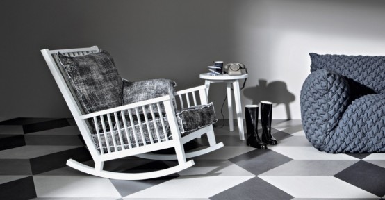 Casual Scandinavian Inspired Rocking Chair By Gervasoni