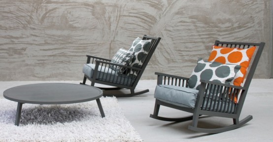 Casual Scandinavian Inspired Rocking Chair By Gervasoni