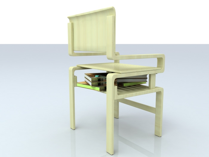 Chair With Bookshelf