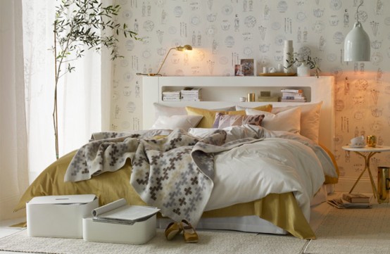 Chic Gold And White Bedroom Design