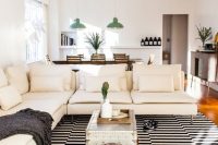 chic modern living room with Stockholm rug