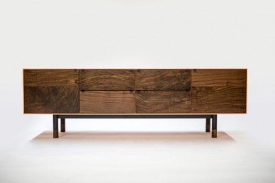 Chic Solid Walnut Coastal Credenza By Jeff Martin