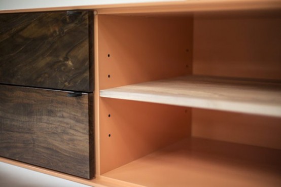 Chic Solid Walnut Coastal Credenza By Jeff Martin