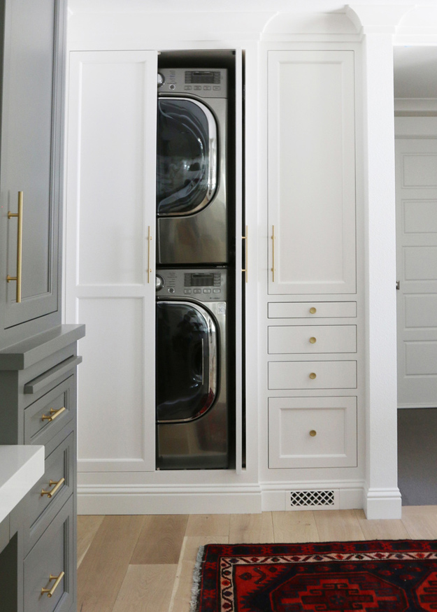 Chic White Kitchen Remodel With Brass Touches