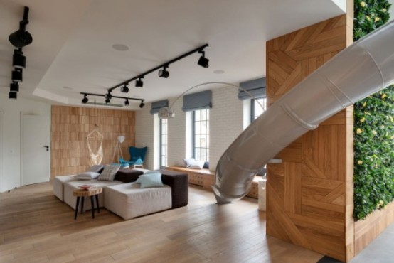 Childhood Fantasies Come True: Modern Apartment With A Slide