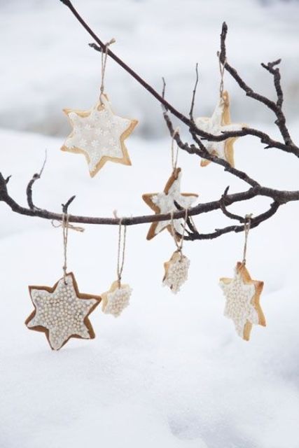 White & Silver Hanging Star Decoration, 10.5cm | | Christmas Decorations / Hanging  Decorations | Noël & Co