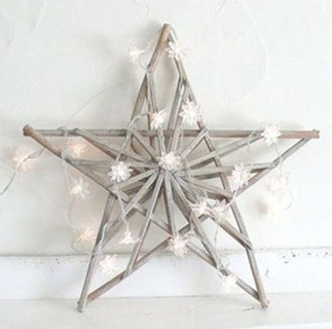 Eucalyptus Hanging Star Christmas Decoration Duo – Lights4fun.co.uk