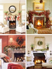 christmas-white-mantel-decorations