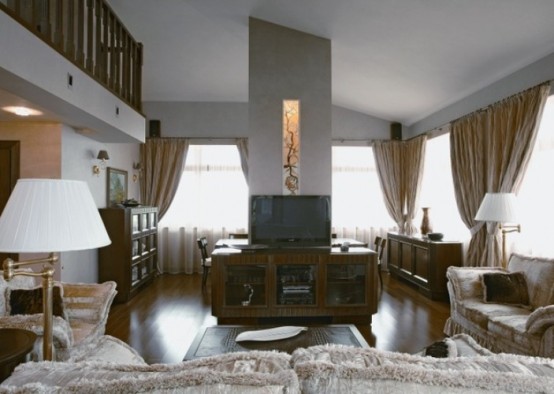Apartment With Interior In Neoclassical Style