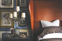 classic brown leather masculine headboard