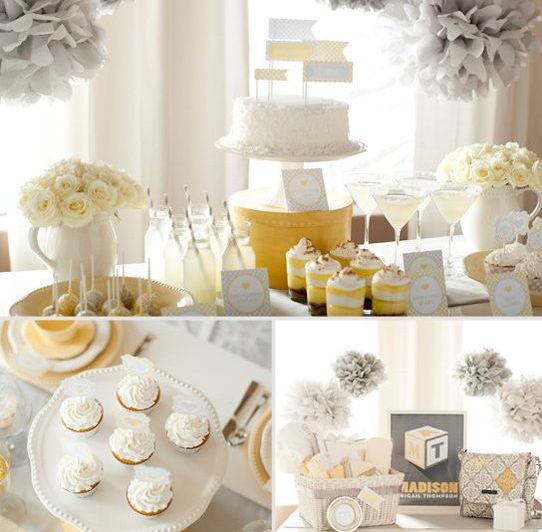 baby shower gold and white theme