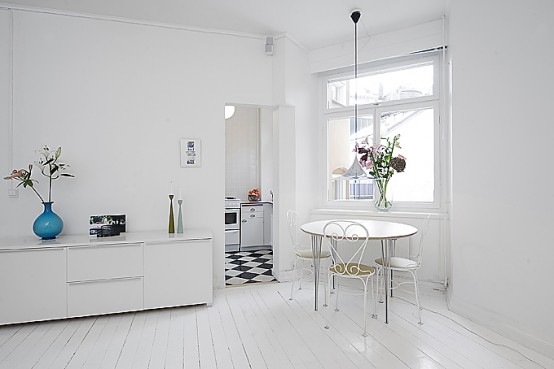 Clean White Small Apartment Interior Design