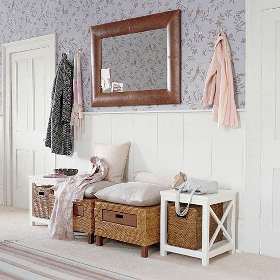 Combining seating cushions with storage units is always a smart choice for entryways.