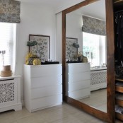 a large built-in wardrobe with a mirror sliding door plus an additional dresser are great for storage, they are enough if you don’t have many things