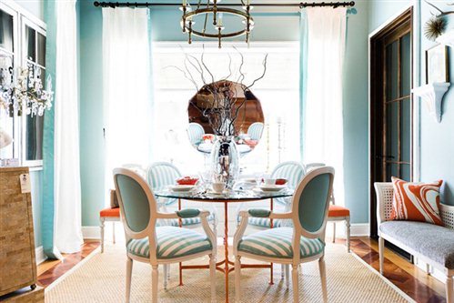 Coastal Colorful Dining Room