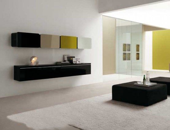 Colored Glass Wall Units For Living Room