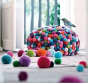 Colorful And Cozy Pompom Chairs And Rugs
