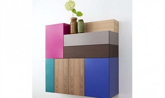 Colorful And Flexible Minimalist Lmnts Sideboard