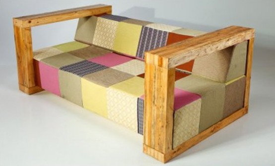 Colorful And Vital Patchwork Moon Sofa