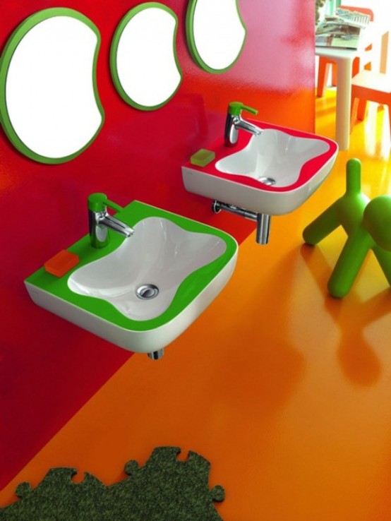 Colorful Kids Bathroom Furniture