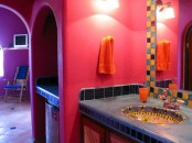 Colorful Mexican Bathroom