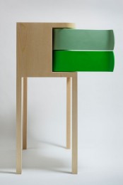Colorful Modern Sideboards With Green Rotating Boxes