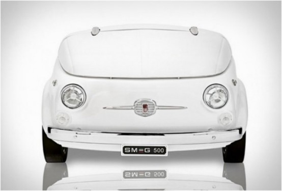 Colorful Smeg500 Fridge From A Vintage Car