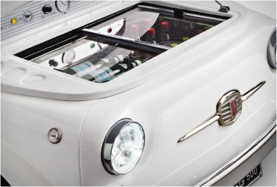 Colorful Smeg500 Fridge From A Vintage Car