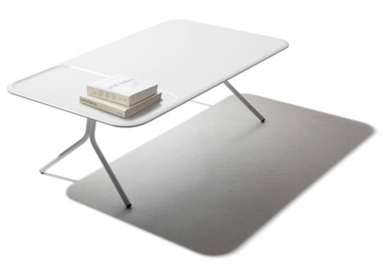 Comfortable Low Scallop Table With Depressions For Storage
