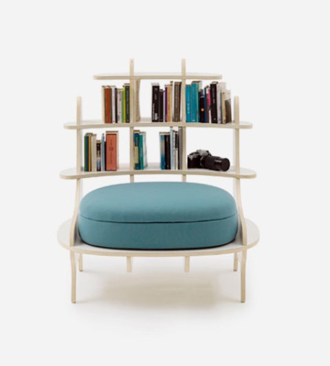 Comfy Chair With Built In Bookshelves For Book Lovers Digsdigs