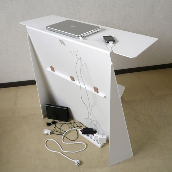 Compact Desks and Tables With Thoughtful Storage and Cable Management ...