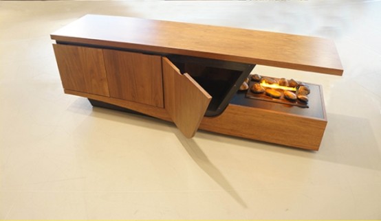 Compact Esquilino Fireplace With Built In Storage