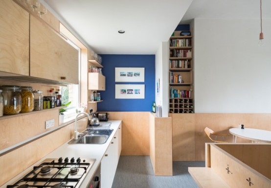 Compact Modern Apartment With Lots Of Plywood In Decor