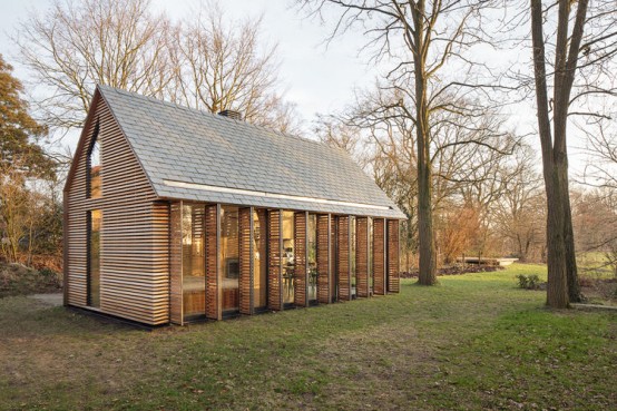 Completely Hand Built Wooden Cabin Filled With Light