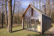 Completely Hand Built Wooden Cabin Filled With Light