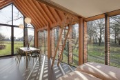 Completely Hand Built Wooden Cabin Filled With Light