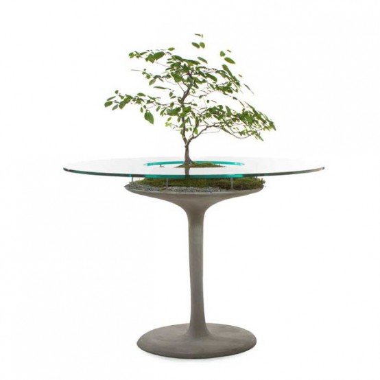 Concrete Furniture With Pockets For Living Plants