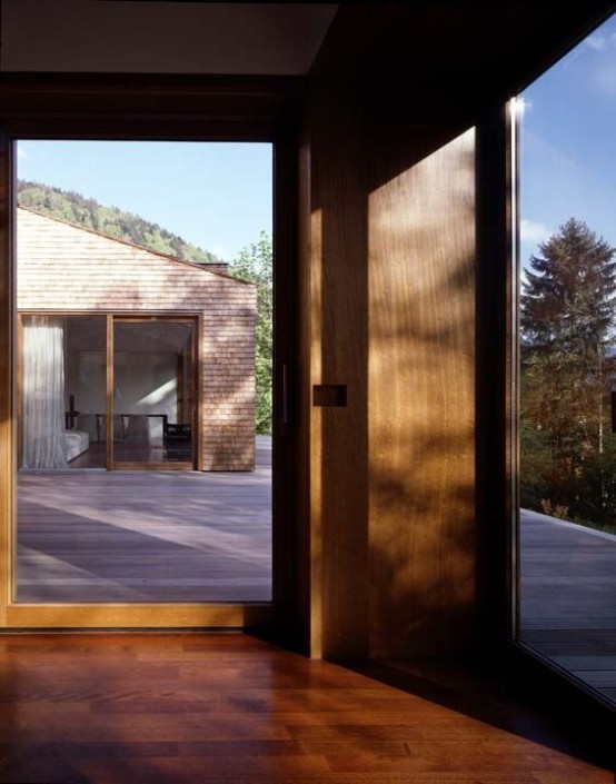 Concrete House Covered With Larch Shingles
