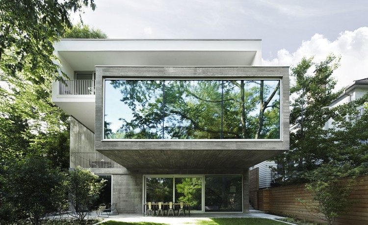 Concrete Modern House Made Of Several Stacked Volumes