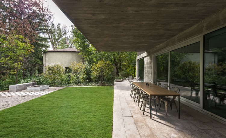 Concrete Modern House Made Of Several Stacked Volumes