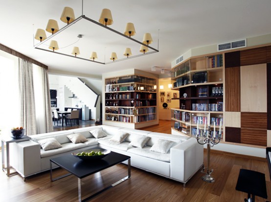 Contemporary Interior Design of Two-Level Apartment