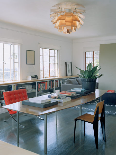 Contemporary Home Office Design In Neutral Tones