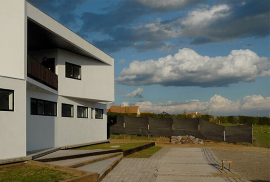 Contemporary House With Two Levels Exterior Terrace